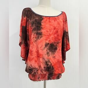 Sera Nade New York Vintage Floral Tie Dye Y2K Top L Whimsy Fairy Grunge Artsy